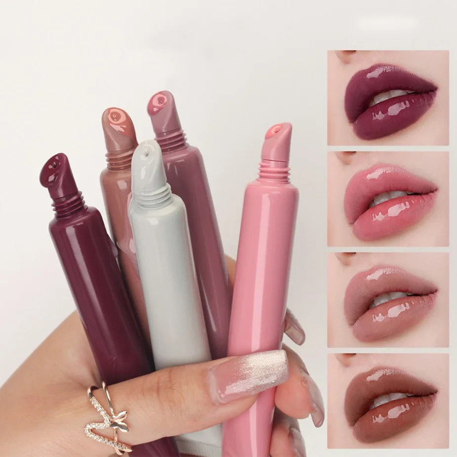 العلامة الخاصة شعار مخصص نباتي بالجملة ماكياج 10 مللي أنبوب الببتيد ملون بلسم الشفاه أرنيكا النفط لمعان الترا ترطيب هلام