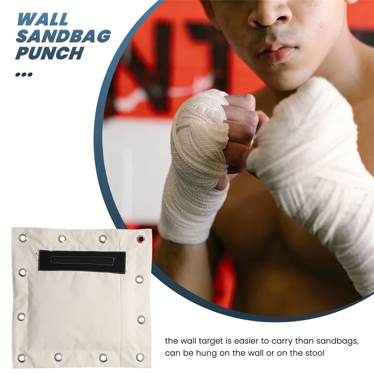 38 x 38cm Heavy Duty Wing Chun Punch Bag Empty Sand Bag Kung Fu Martial Arts Wall Bag Kick Boxing Punch Bag Rich