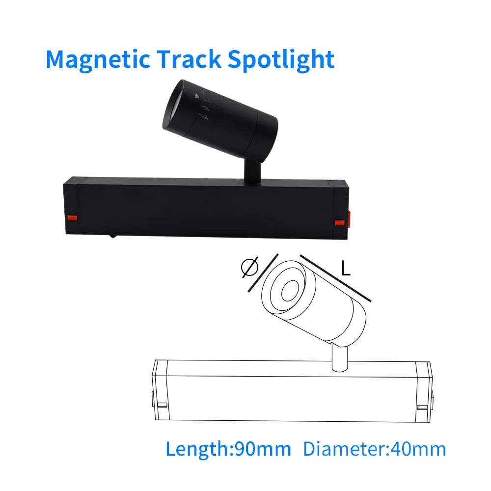 تصميم جديد 30 واط 40 واط 50 واط سليم المغناطيسي LED أضواء المسارات عكس الضوء البسيطة قابل للتعديل COB LED المغناطيسي بقعة أضواء المسارات لمتجر الفندق
