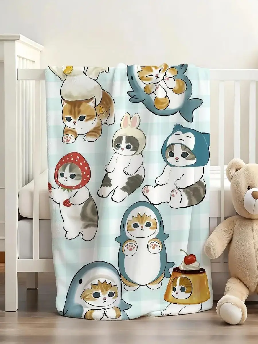Cartoon Cute MMoFusand Blanket for Sofa Bed Office Travel Camping  Soft Warm Throw for Sleeping Reading Relaxing