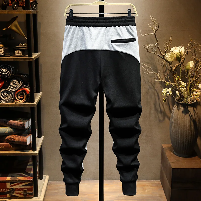 Autumn Fashion Casual Pants Men's Light Luxury Trendy Slim Sweatpants Ankle-Tied Stretch High-End Color Matching Sports Pants