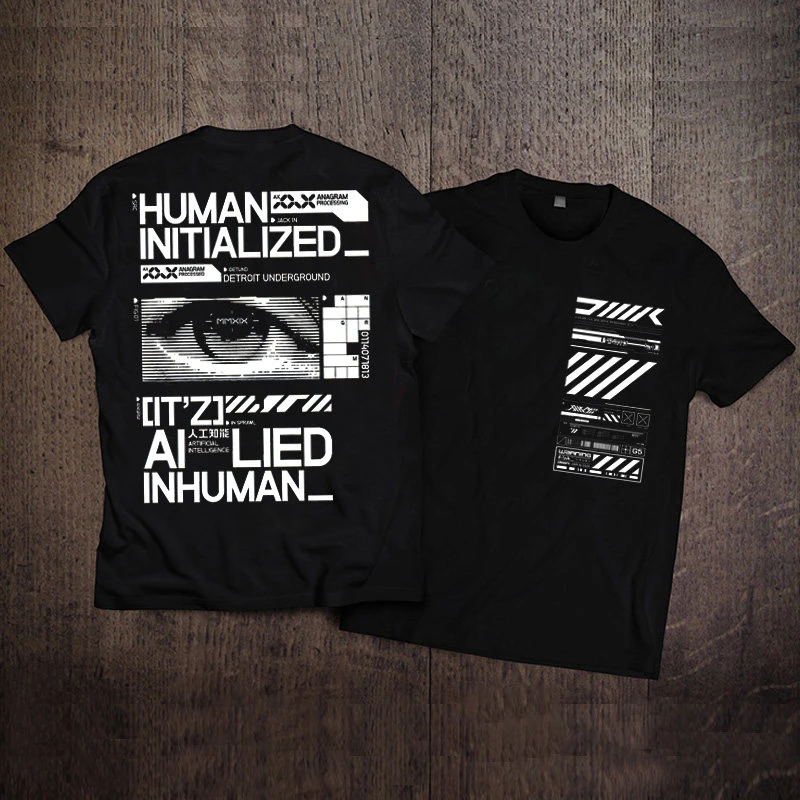 2026 Summer Futuristic Punk Style Original Design Function Wind Short-sleeved T-shirt Fashion Brand High Street Men