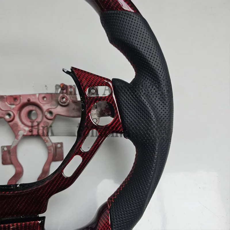 The Most Popular Carbon Fibre Perforated Leather Black Top Stripe for Nissan GTR 85 Car Steering Wheel