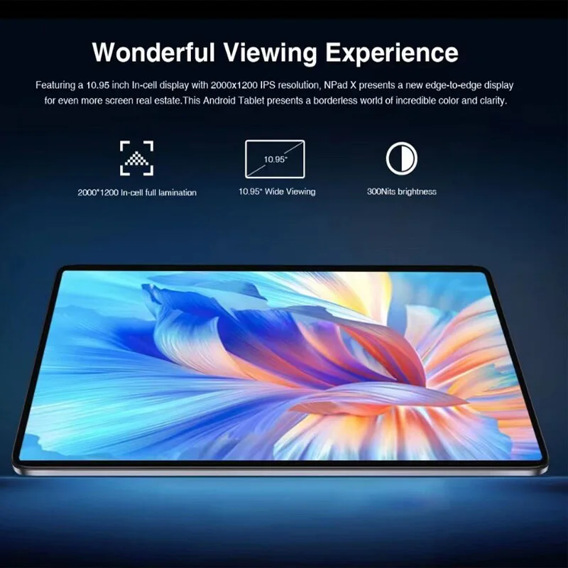 كمبيوتر لوحي N-one NPad X1 8GB128GB MTK G99 8-Cores شحن سريع 8600mAh Android 13 10.95 بوصة 2000*1200 FHD IPS 4G LTE Pad Tablet