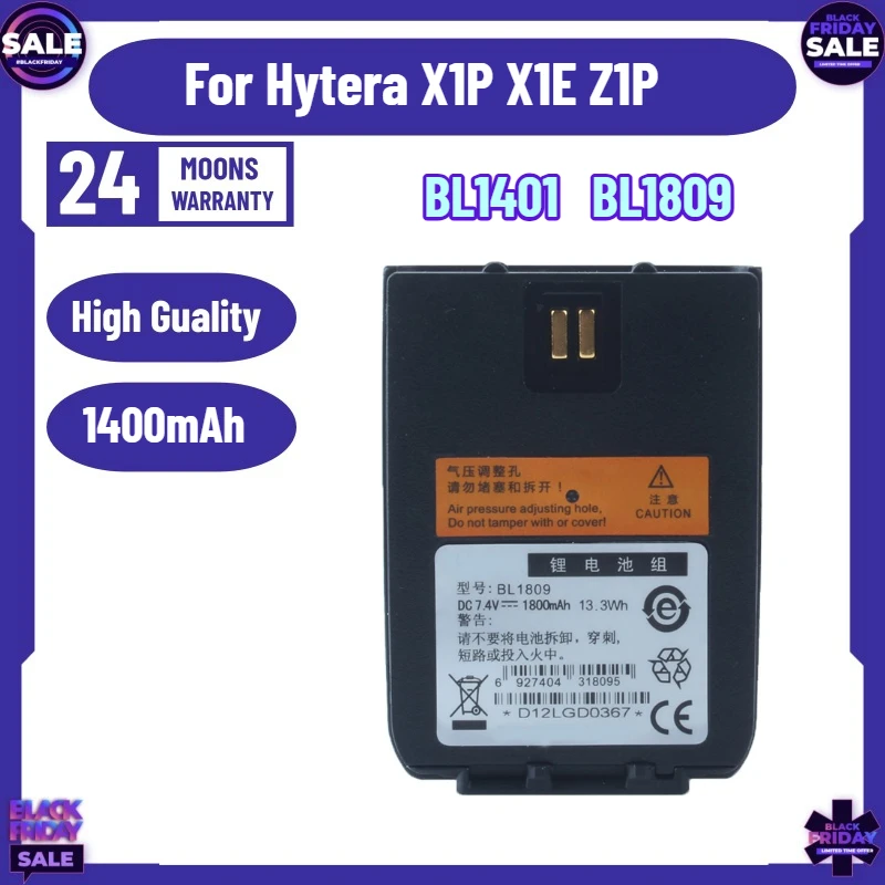 New 1400mAh  BL1401 BL1809 Battery for Hytera X1P X1E Z1P Two Way Radios Charger