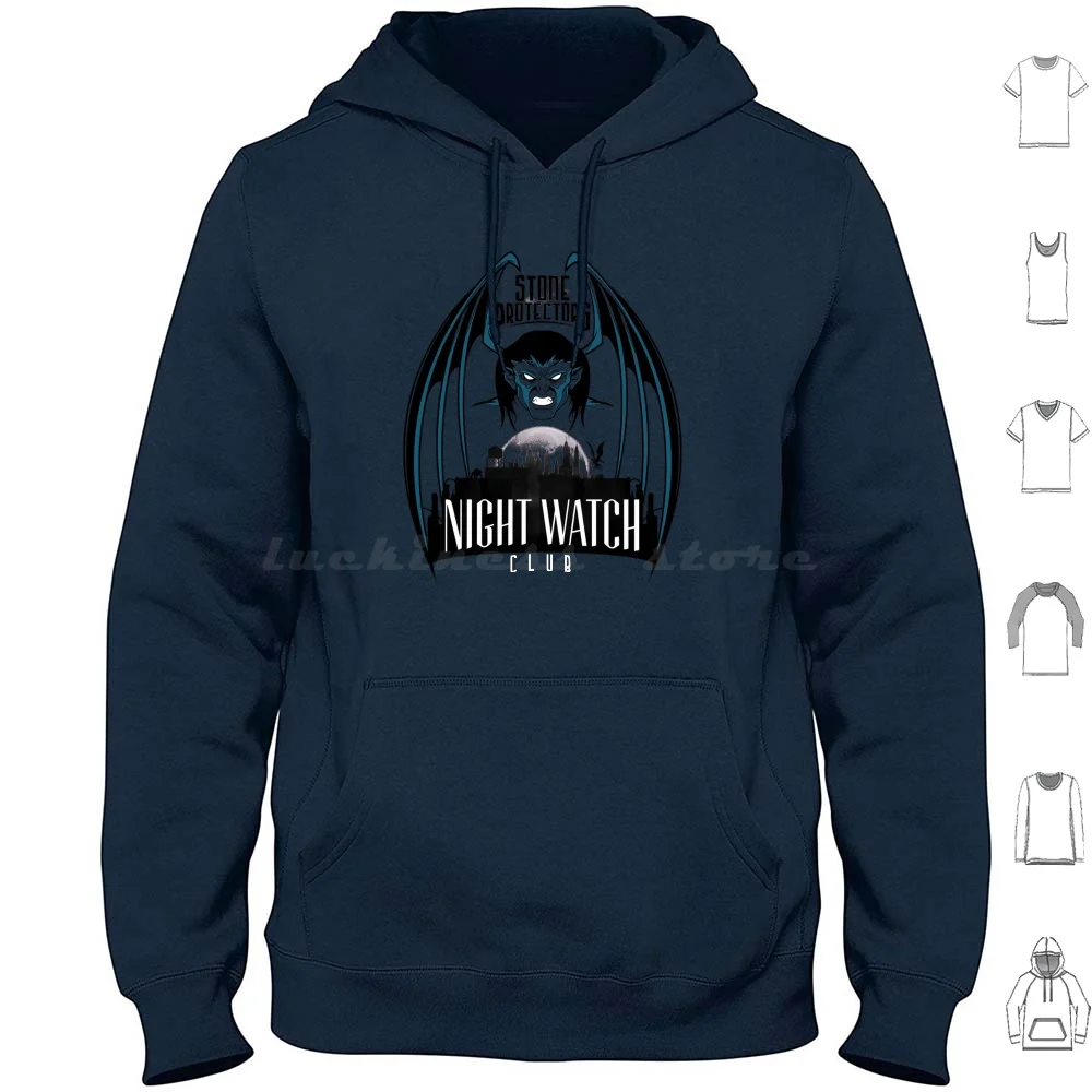 Night Watch Hoodies Long Sleeve Gargoyles 90S Nostalgia Cartoons Cartoon Animation Animated Saturday Morning Saturday