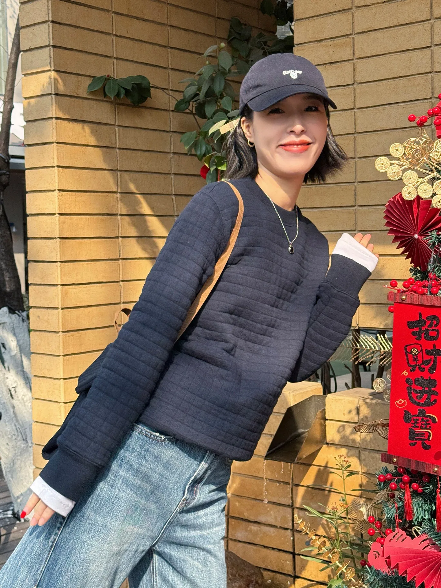 

Zhou Xiaoya Plaid Long Sve round Ne Hoodl Women's Sweatirt Spring 2026 New Sle Casual Comfortable Cotton Polyeste...