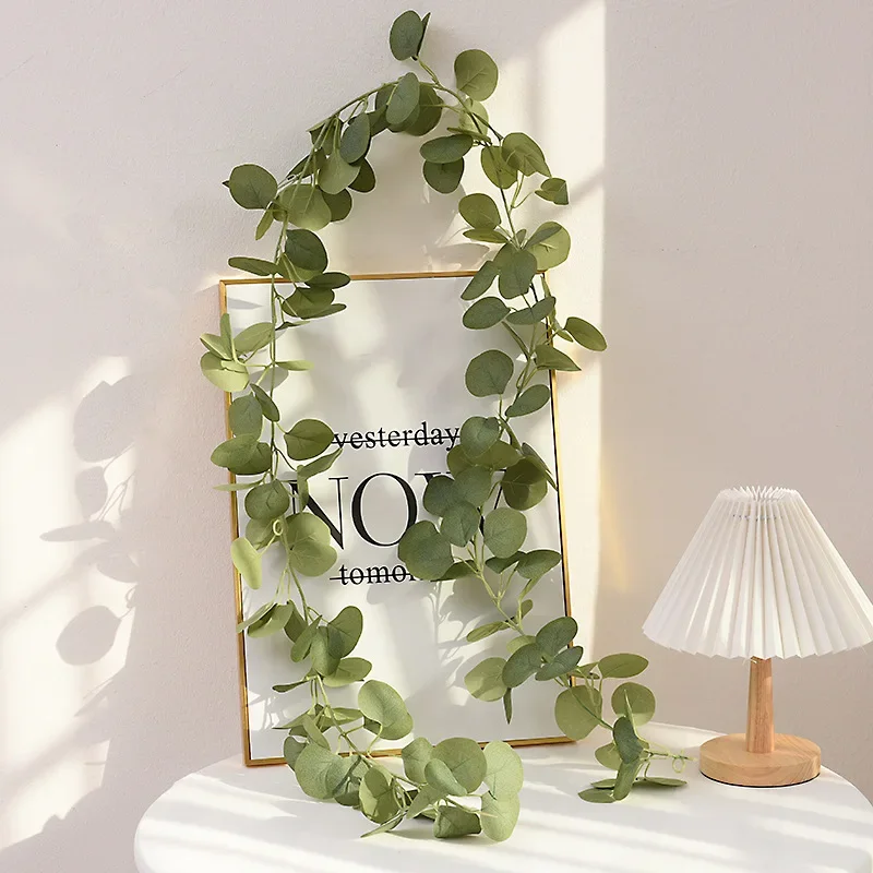 

Faux Flowers Artificial Eucalyptus Money Leaves Vine Garland Hanging Decor for Wedding, Home, Office, Party, Garden - Fake Flowe