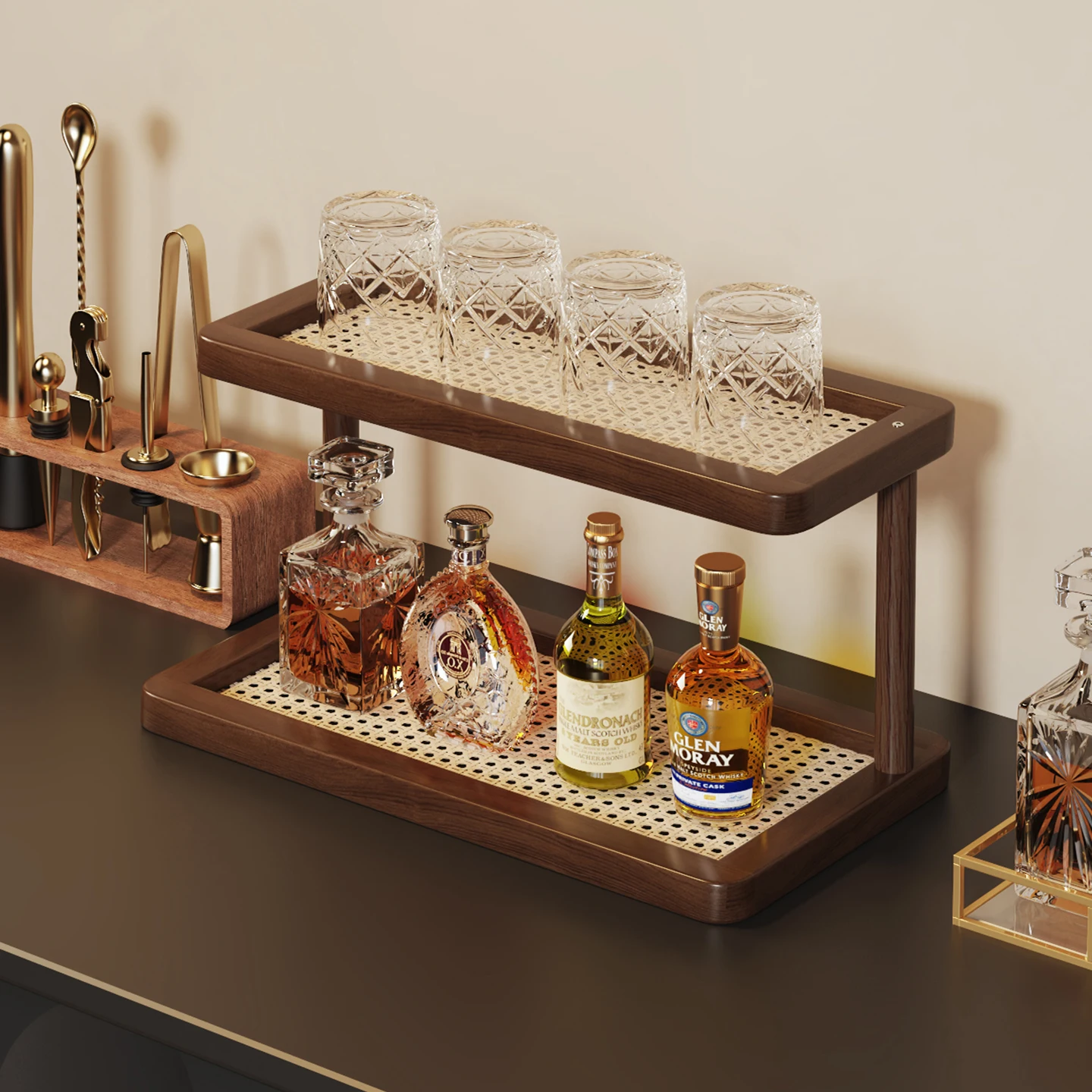kitchen-multi-layer-storage-rack-tea-cup-glass-cup-organizer-home-desktop-mug-water-cup-holder-bamboo-material-desktop-style