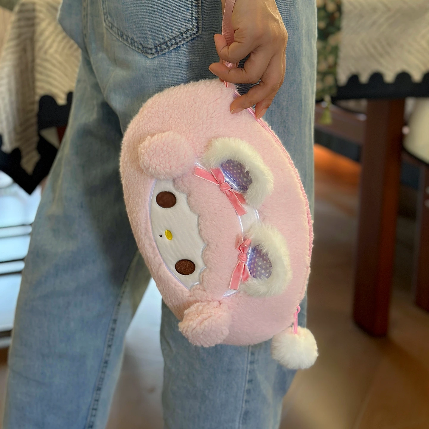 

Sanrio My Melody Сумка для макияжа Портативная сумка для хранения большой емкости My Sweet Piano Плюшевая коробка для хранения Коробка для макияжа Портативная маленькая сумка