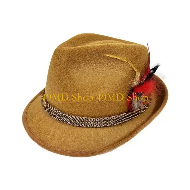 49MD Fedoras Hat for Men Women, Decor Party Costume Accessories Hat with Short Brims for Daily Styling, Stage Performances
