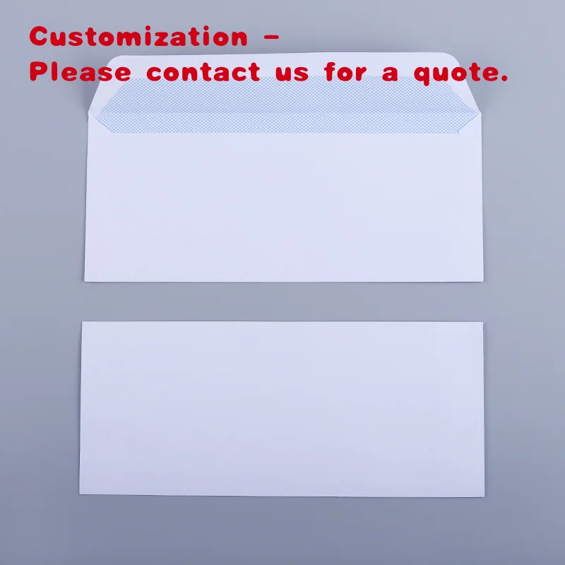 custom.10 Security White Business Envelope with Gummed Closure and 24lb Paper