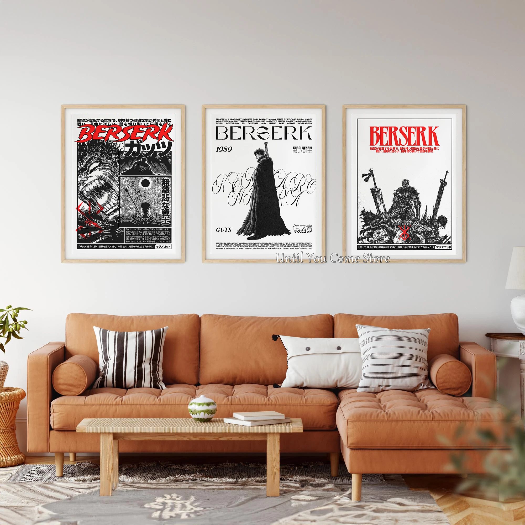 Berserk Anime Retro Manga Newspaper Style Poster Print Canvas Pictures Home for Bedroom Wall Modern Decor Frameless Painting