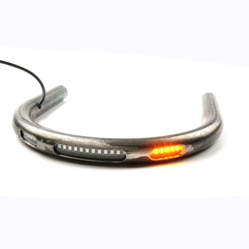 Universal Modified 7/8 Inch Motorcycle Cafe Racer Steel Rear Seat Frame Hoop Loop LED Brake Turn Tail Light