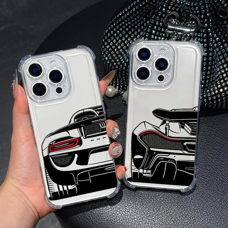 

Cool Line Sports Car Male Love Phone Case For Samsung Galaxy A57 A56 A36 A37 A55 A54 A52 A35 A34 A17 A16 A15 A07 A06 Clear Cover