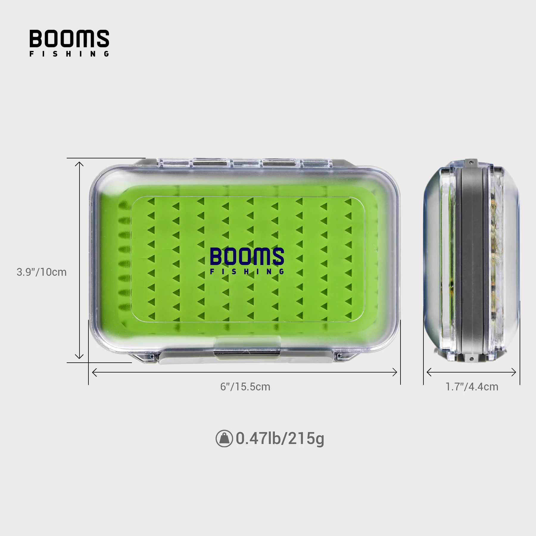 Booms Fishing FFB ABS Waterproof Fly Fishing Double-Sided Box Transparent Fishing Bait Box Fish Lure Fishing Storage Tools