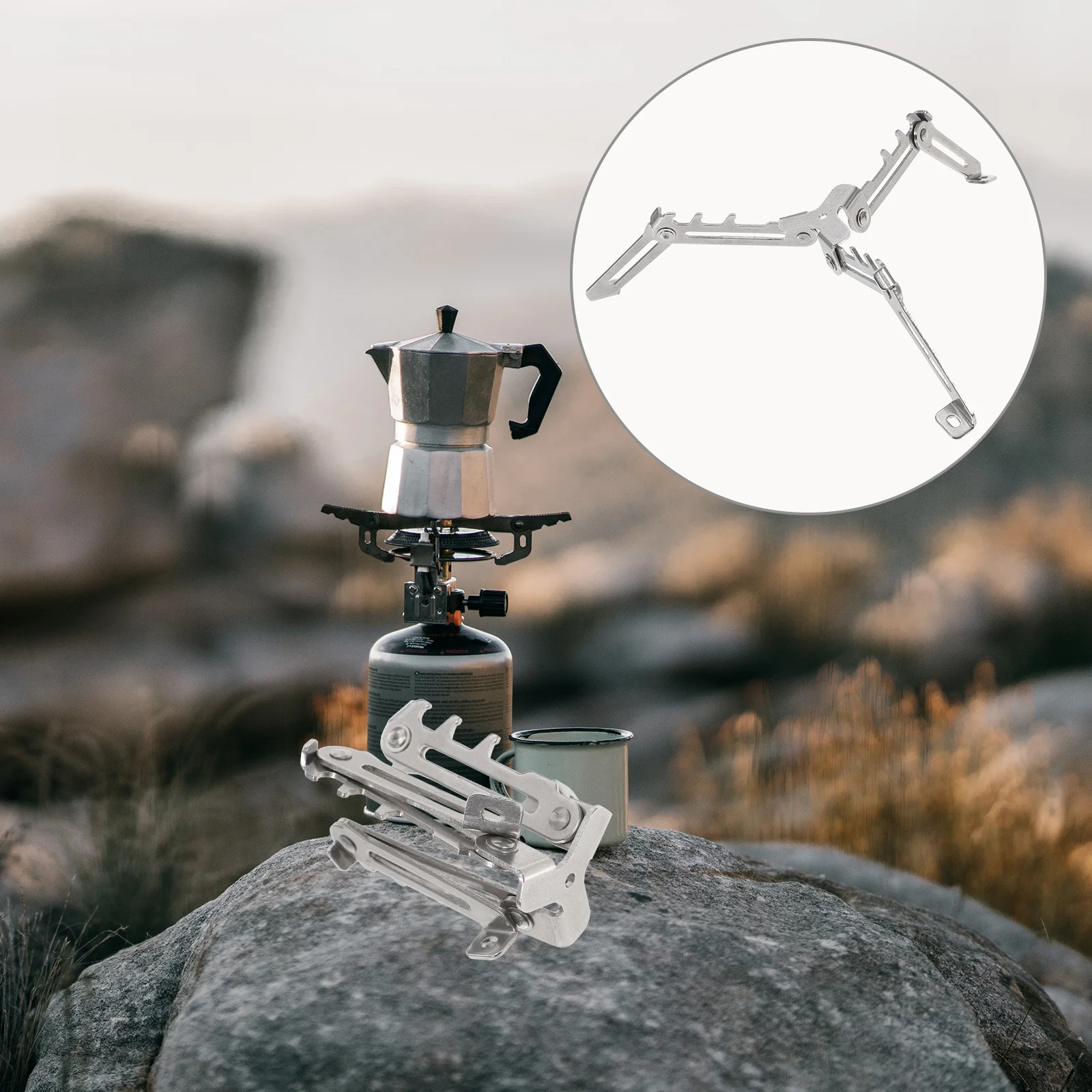 Camping Gas Tank Stand Bracket Tripod Stabilizer for Folding Fuel Can Aluminum Alloy