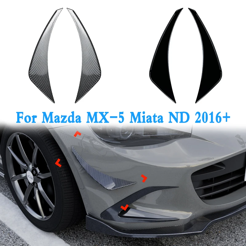 Car Front Bumper Cover Wind Knife Fog Lamp Trim Blade Trim Light Auto Accessories For Mazda MX-5 Miata ND 2016+