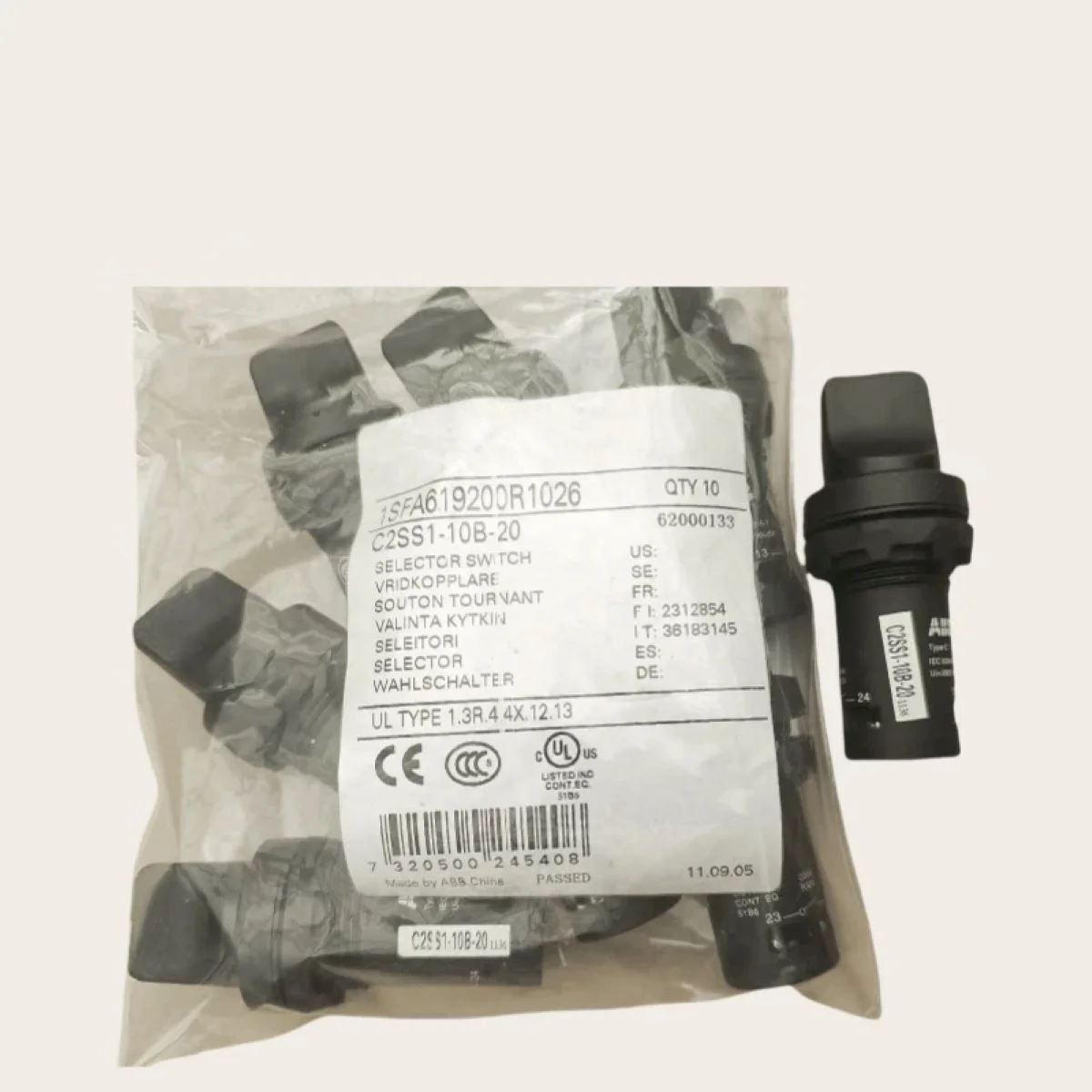 

10 pcs C2SS1-10B-20 62000133 1SFA619200R1026 Selector Switch