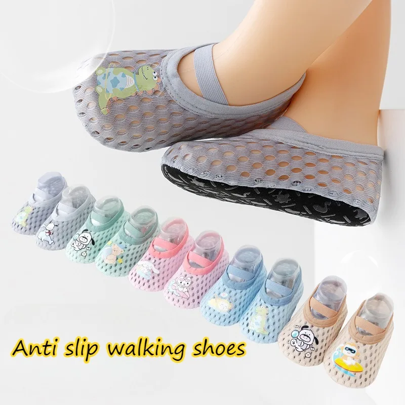 Spring Summer Anti Slip Comfortable Prewalker Baby Floor Shoes First Walkers Cute Cartoon Mesh Breathable Children Boat Socks