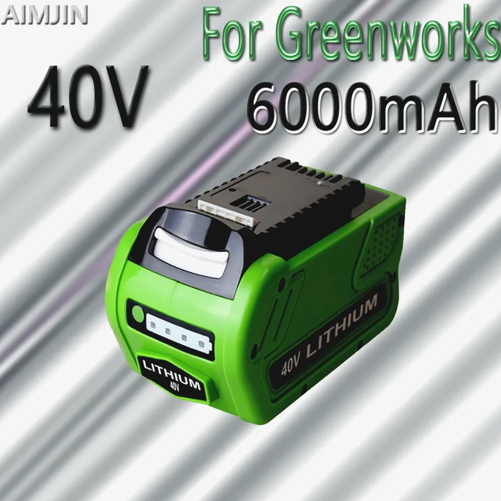 

40V 6000mAh Rechargeable Replacement Battery For Creabest 40V 200W GreenWorks 29462 29472 22272 G-MAX GMAX Battery