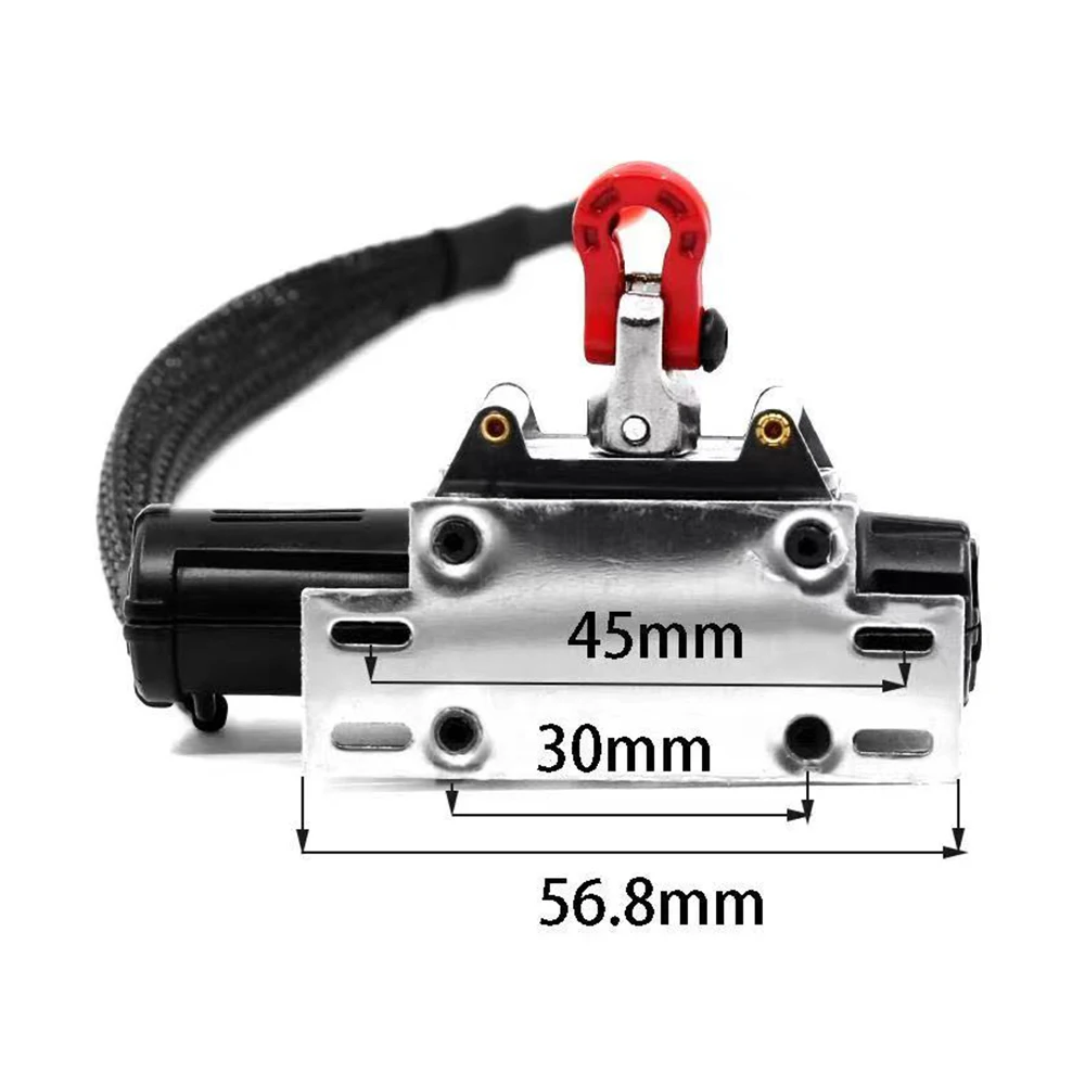 Cabrestante de recuperación de Metal para coche, Cable de remolque para 1:10 RC modelo Crawler Car Axial SCX10 D90 90046 TRX4 Redcat 5-12V