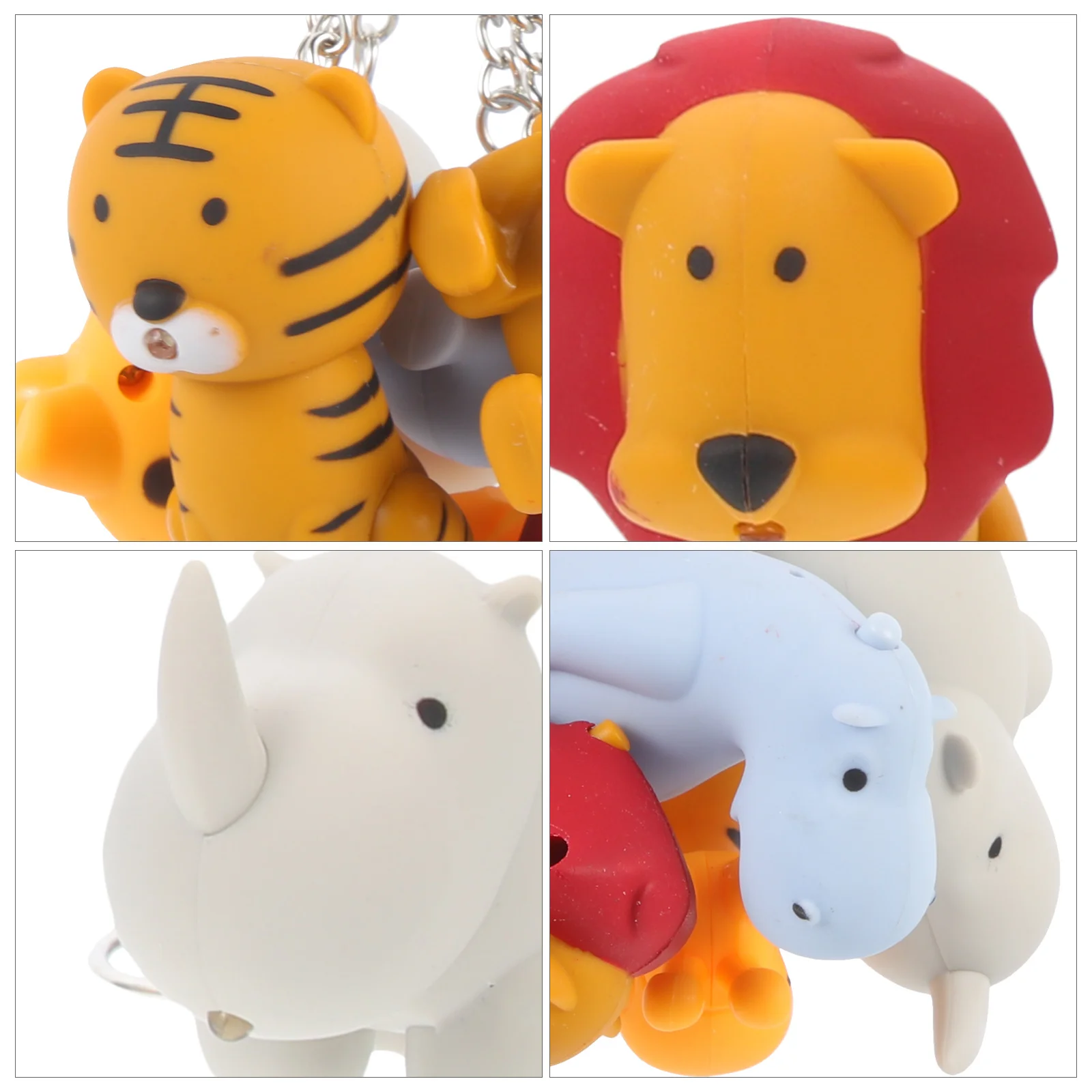 5 قطعة سلاسل المفاتيح تضيء وامض الحيوان حلقات المفاتيح هدايا الحفلات للأطفال بنين بنات متعة ظهره اكسسوارات سلاسل المفاتيح #2