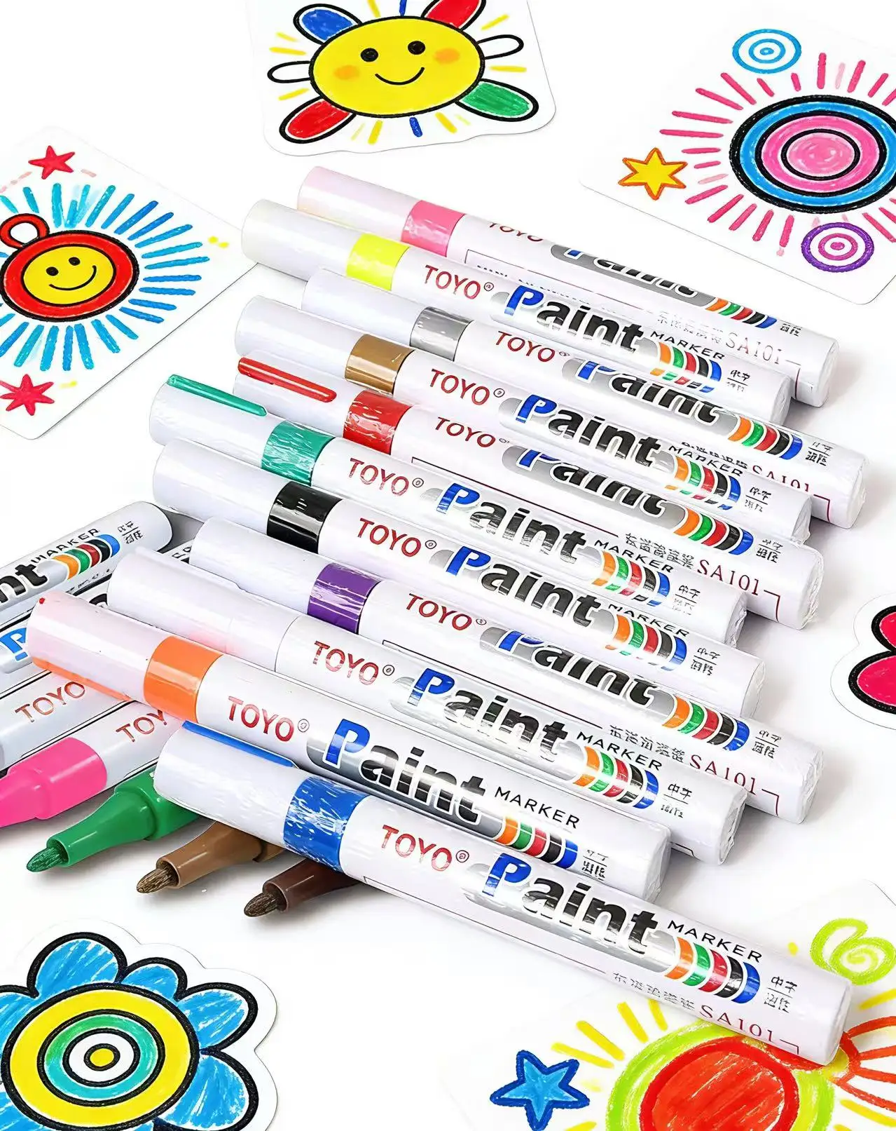Original TOYO SA101 Weißer Lackmarker Ölbasiert Permanenter Reifenmarkierstift Wasserfester Ausbesserungsstift – Detail 7