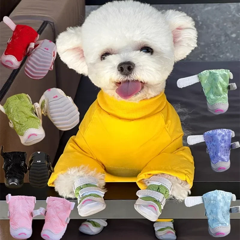 Outono e inverno botas de neve para animais de estimação pequeno cão botas para perro yorkshire terrier schnauzer filhote de cachorro cães acessórios