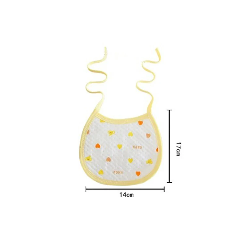 Babador de toalha de saliva de algodão de musselina impermeável para artigos infantis do material da menina do menino dos desenhos animados bonitos correias ajustáveis do laço