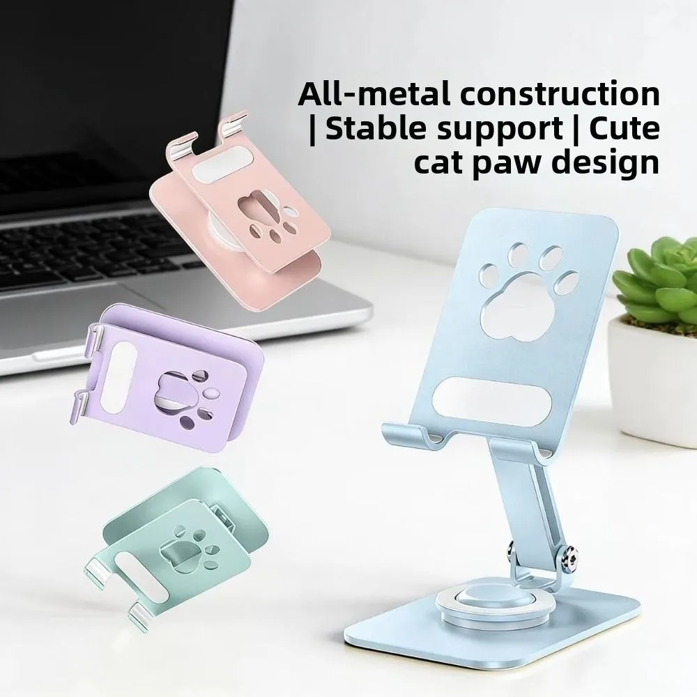 

Adjustable Cat Paw Tablet Stand Foldable 360° Rotation Foldable Phone Tablet Holder Portable Multi Angle Mobile Phone Stand