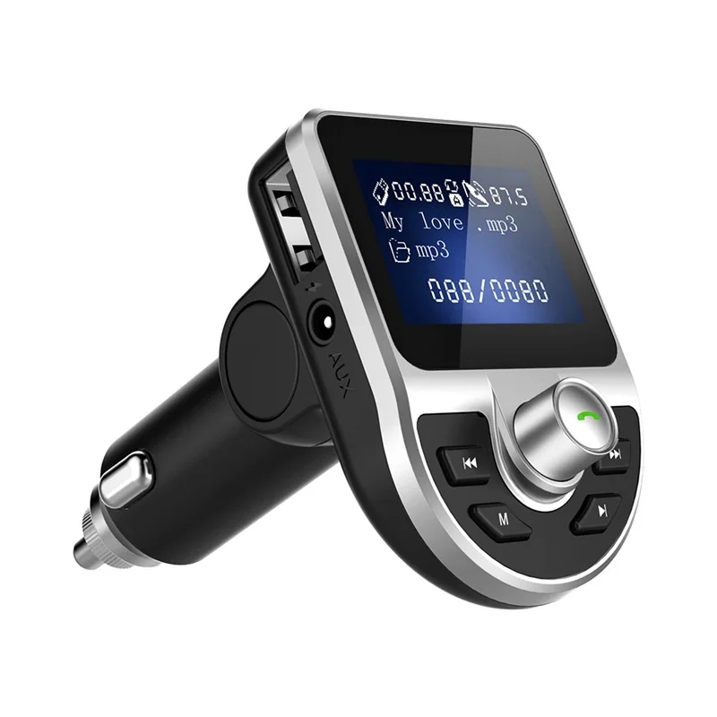 

Car Bluetooth Wireless Adapter FM Transmitter MP3 Radio Music Player Car Kit 2 USB Charger with Hands-Free Calling black and