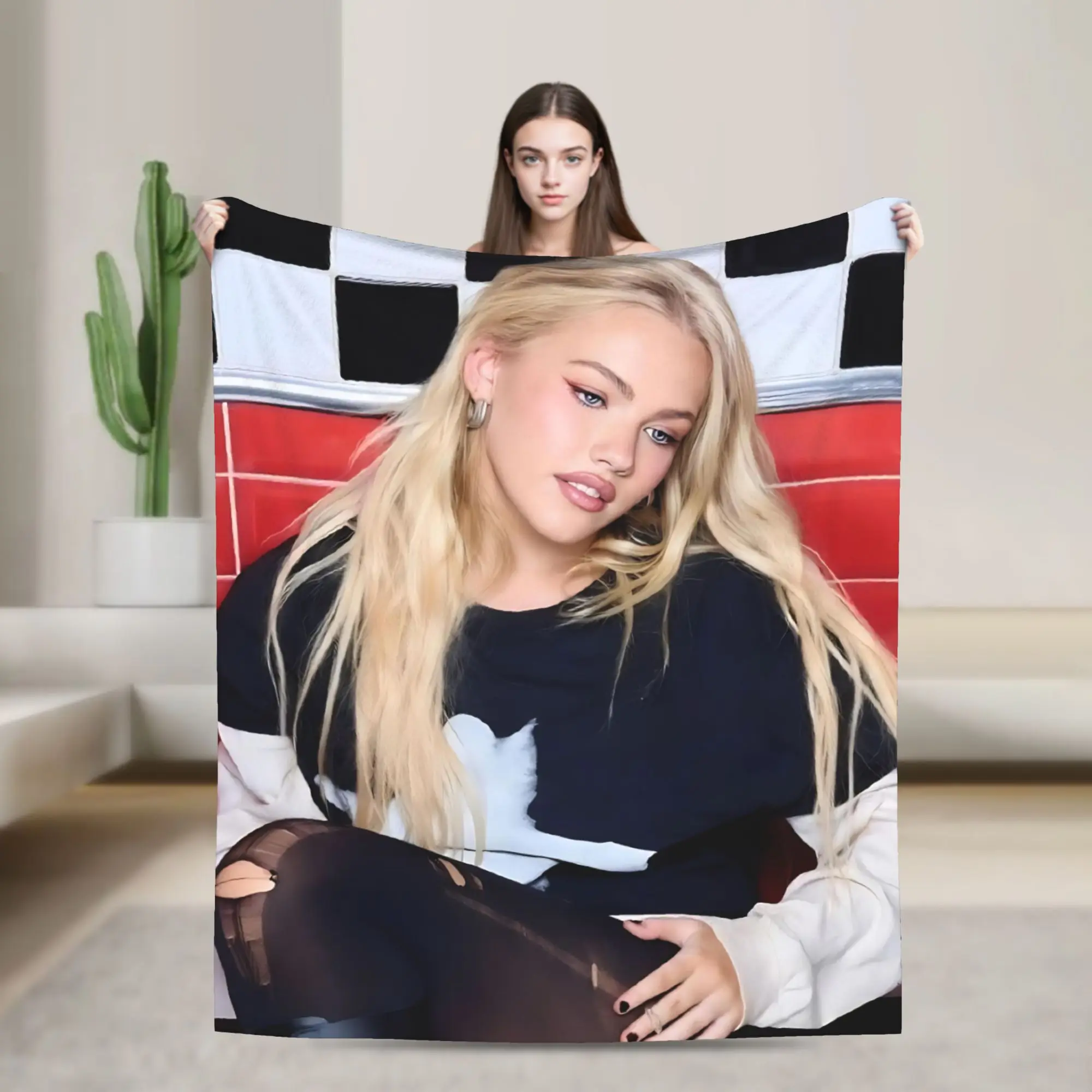 Bad Taste Freyas Singer Skyes  Knitted Blanket  Fleece Throw Blankets Bed Sofa Portable Ultra-Soft Warm Bedspread