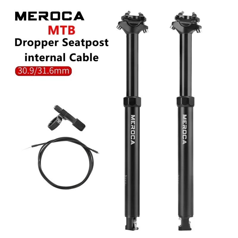 

MEROCA Bike Dropper Seat Post 30.9/31.6x425mm Internal Routing Cable Remote Wire Control Lift Seat Tube Mtb Seatpost