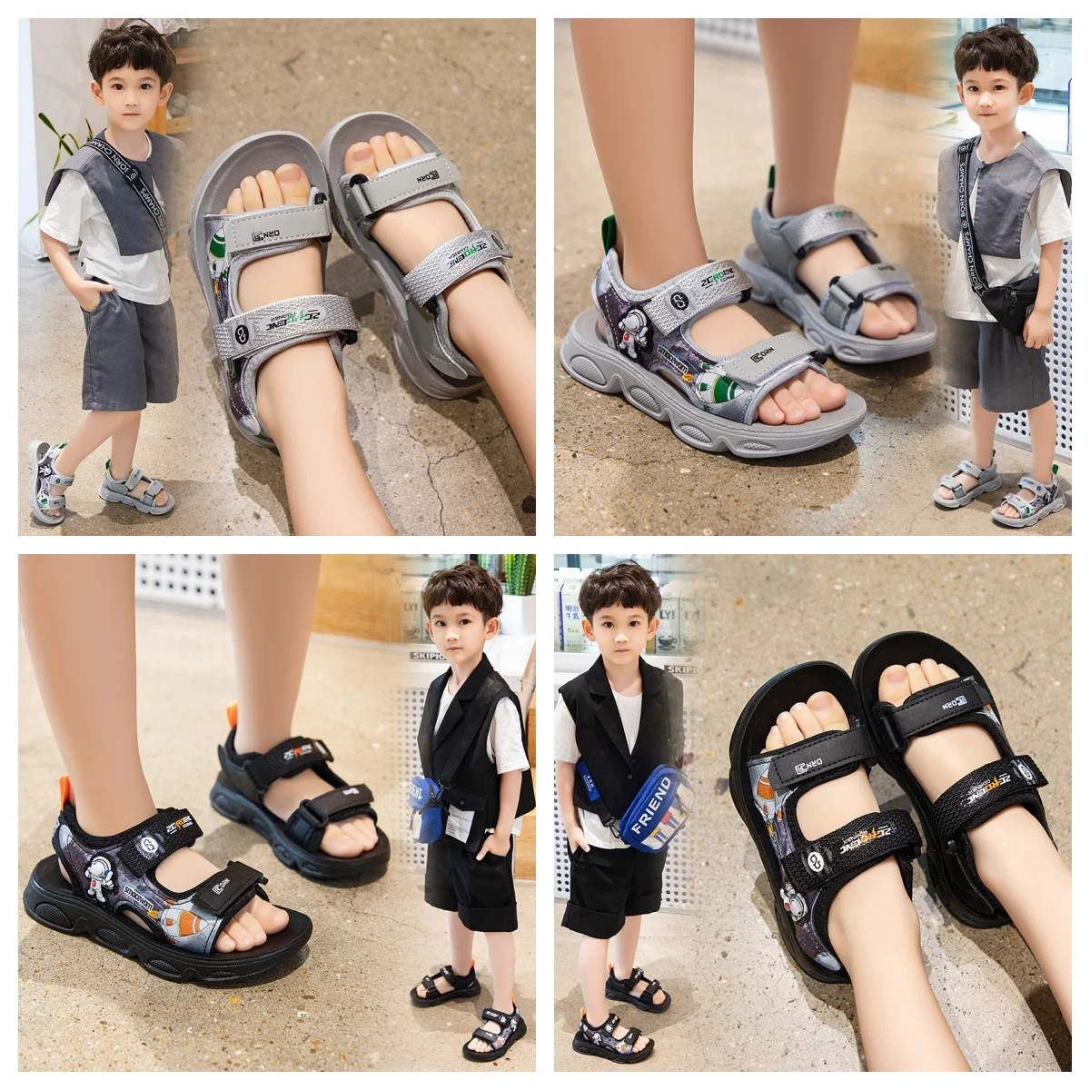 2024 New Summer Boys Breathable Sport sandals Kids Beach Shoes Students Casual Soft Sole Shoes Children Fashion Non-slip sandals