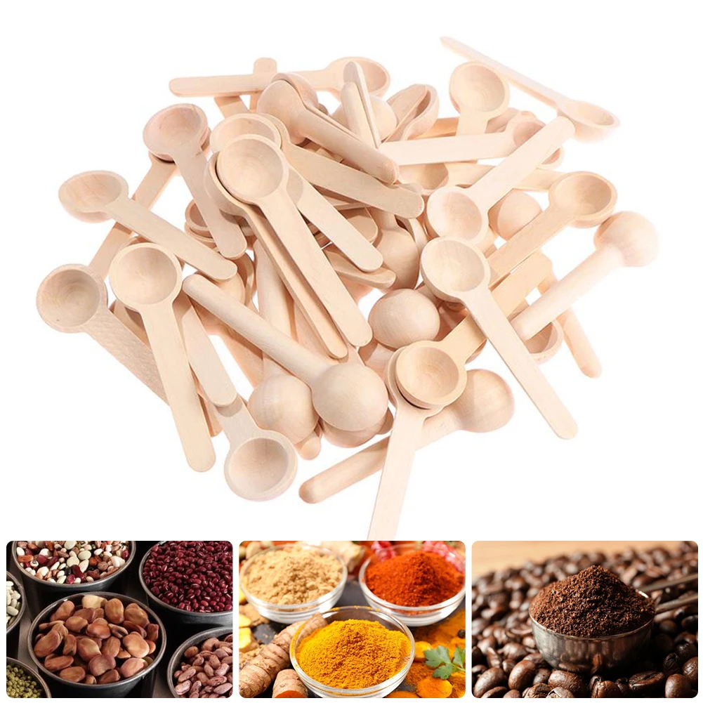 10pcs Kitchen Seasoning Honey Coffee Kitchen Cooking Small Wooden Salt Spoons for Spice Jars Tools Measuring Spoons Set