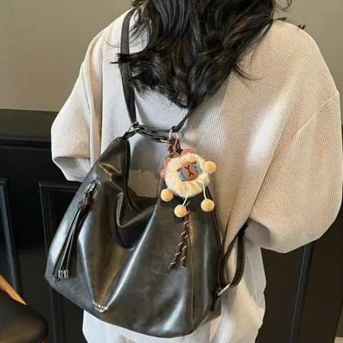 Imagen 1 del producto Bolso Bandolera de Piel Sintética para Mujer, Bolso Multifuncional con Asa Superior para Llevar al Hombro o en la Mano, Bolso de Moda