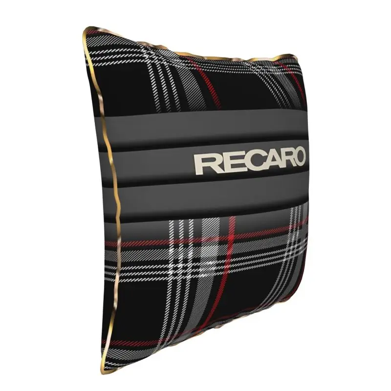 Custom Recaros Soft Velvet Pillow Cover 18x18 Inch Square Throw Pillow Case Cushion Cover for Car Office Sofa Couch Bed Decor