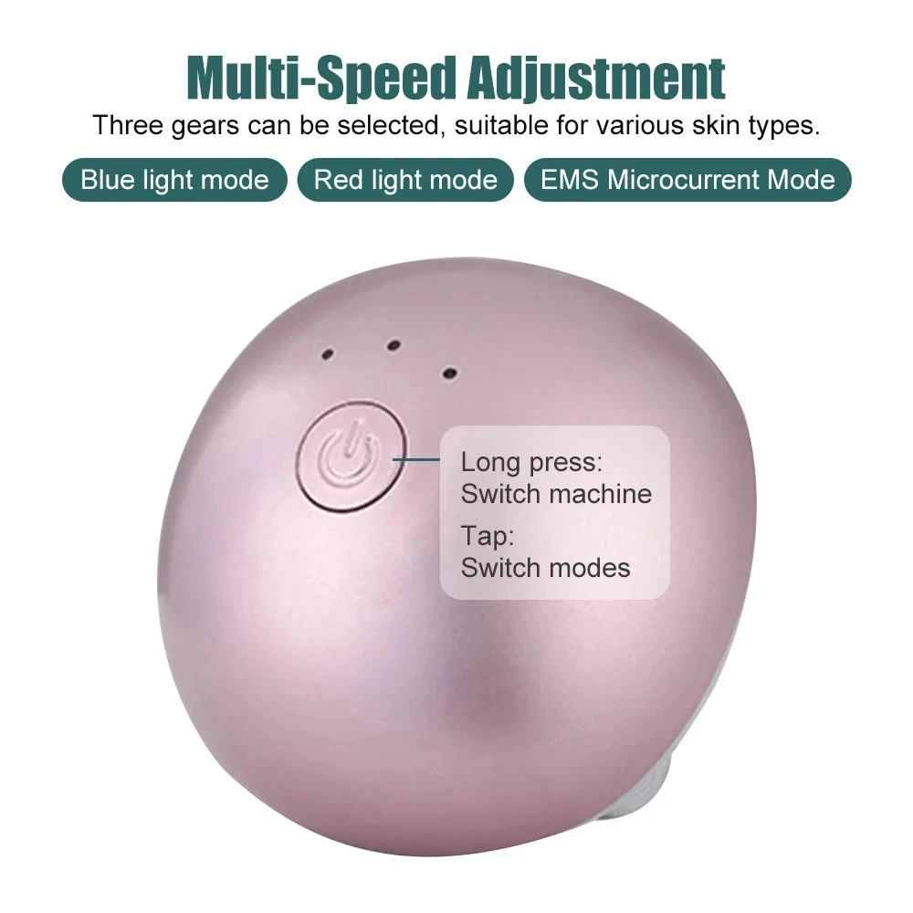 3D face roller ball charging electric massager EMS micro-current compact skin compact face lifting device