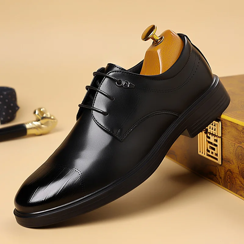 

Men's lace-up 2025 Autumn new business dress shoes, formal work leather shoes, commuting fashion leather shoes