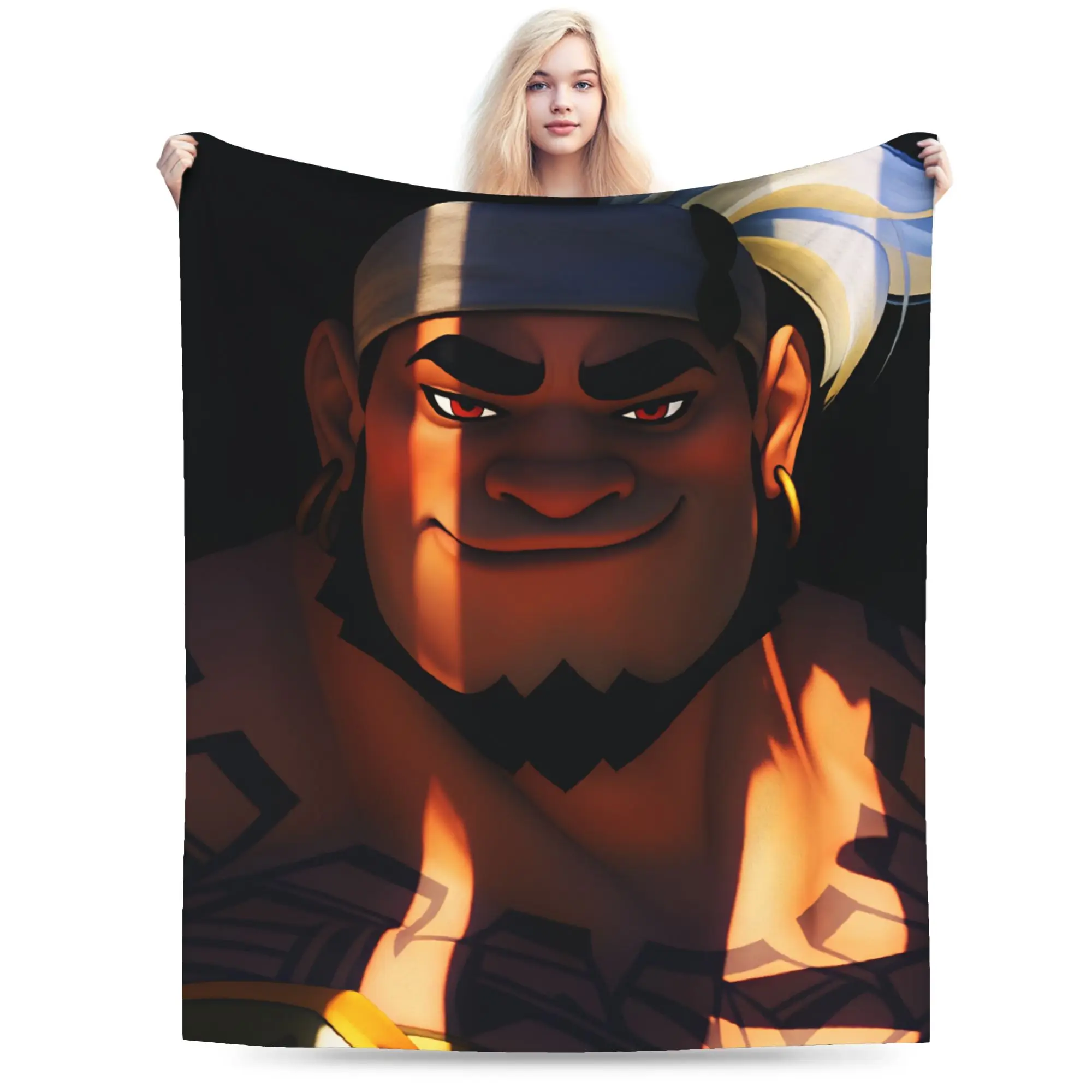 Mauga Meme Blanket Spring Overwatches 2 Hero Cozy Throw Blanket For Adults Bedroom Flannel Bedspread Bed Cover