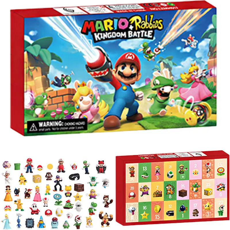 

24pcs Super Mario Advent Calendar Anime Action Figure Models Surprise Box New Year's Decoration Christmas Countdown Toys Gifts