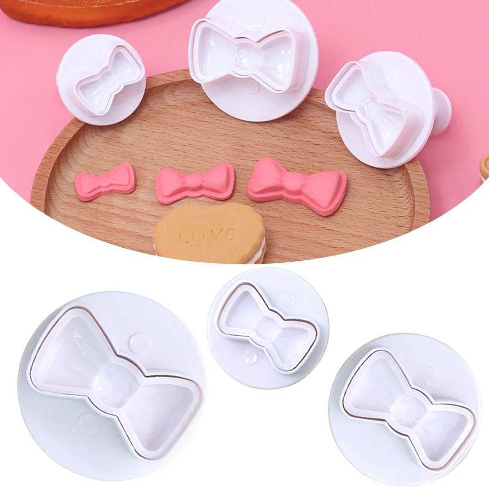 Mini molde de Bowknot 3D con un toque festivo, 3D émbolo de Bowknot, patrón hueco de plástico de grado Flexible para artesanías