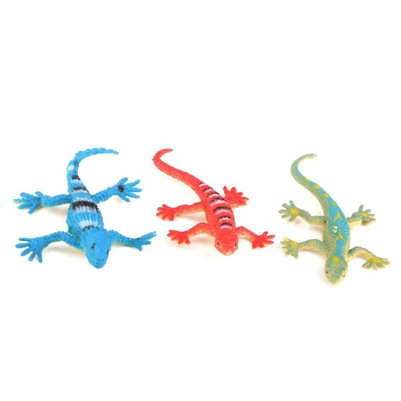 2 Set Children's Toys: 1 Set Gecko Small Lizard Simulation Reality Decoration & 1 Set Reptile Animal Snake Model Toy