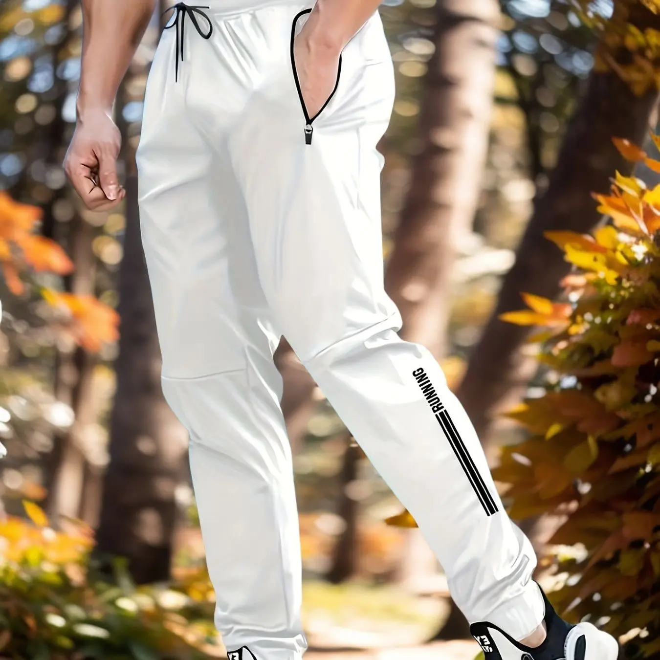 2026 Neue Herren-Sporthose aus Eisseide, schmal geschnitten und schlankmachend, Freizeithose – Detail 3