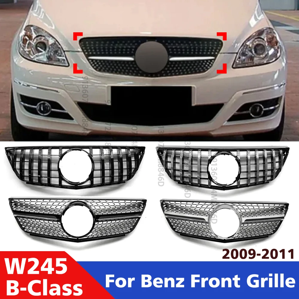 

GT Style Front Grille for Mercedes-Benz B-Class W245 2009-2011 Replacement for B160 B180 B200, Tuning Grills, Car Styling Parts