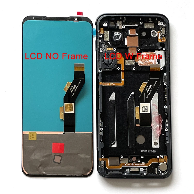 6.65  Original Amoled For ZTE nubia Red Magic 5G LCD Display Screen Frame Touch Panel Digitizer For Red Magic 5S 5G LCD Screen