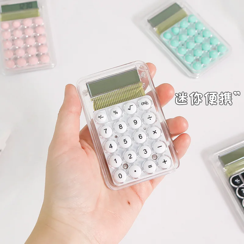 Luxmoc Mini Handheld Calculator Cute High Appearance Transparent Pocket Calculator Office Finance Special Portable Calculator