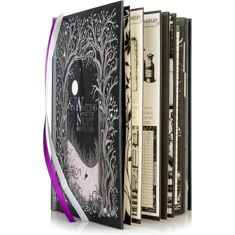 New Waiting for The Night Readers Journal Gothic Hardcover Reading Diary Notebook Lay Flat Binding Daily Note Book Hot Sale