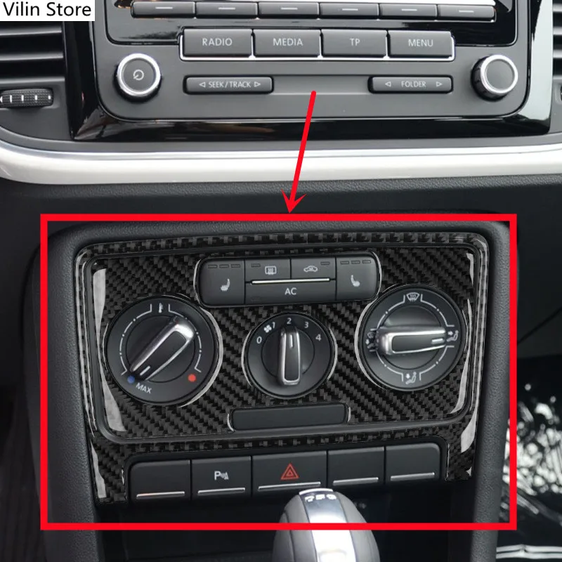 

Carbon Fiber Car Center Console Air Conditioning CD Control Panel Cover Trim Strips Decoration Sticker For Volkswagen VW Beetle